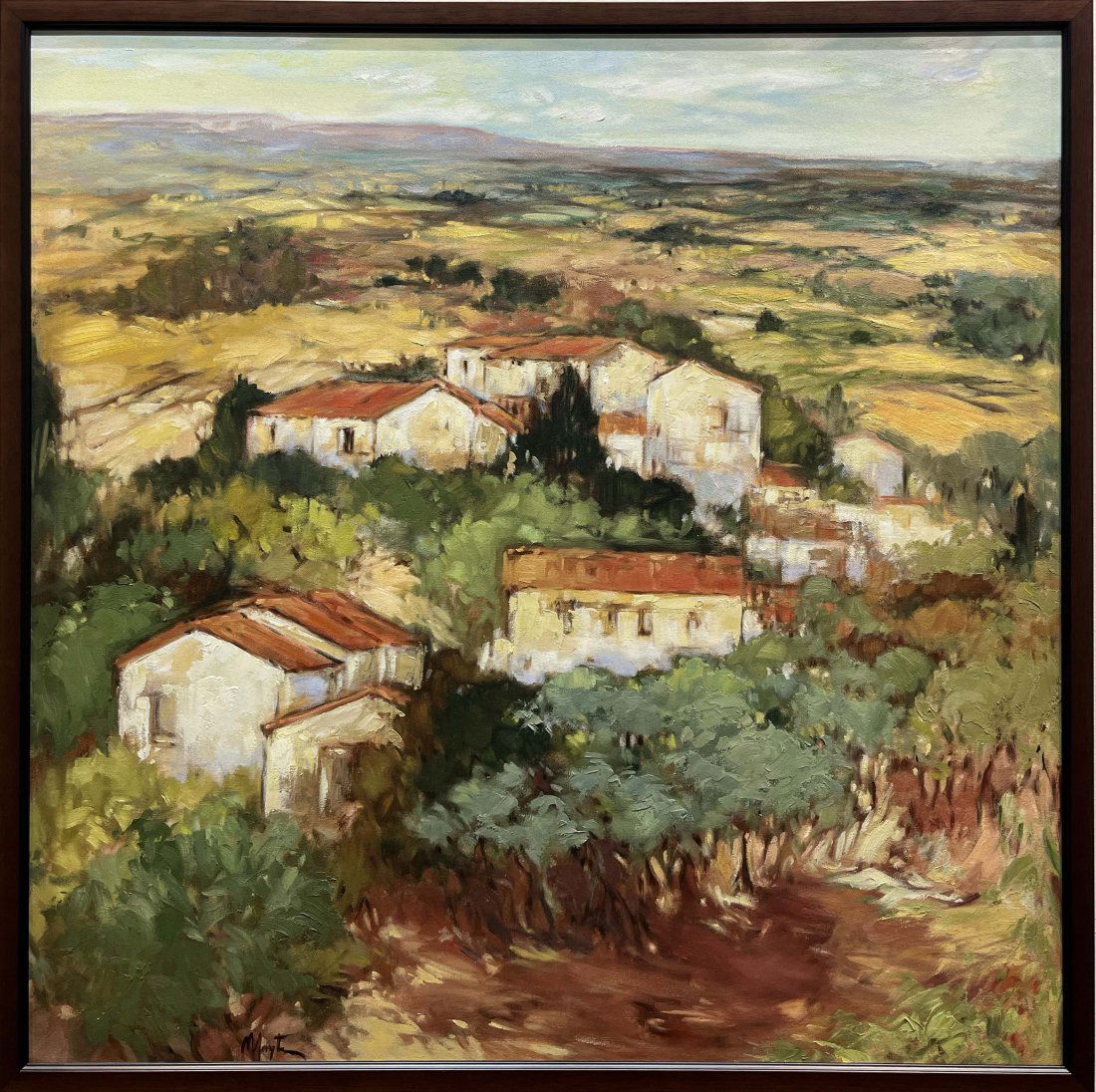 Mayte Camara ‘Paisaje Con Malvas’ Original Signed Painting – 37.5x37.5 (1 of 4)