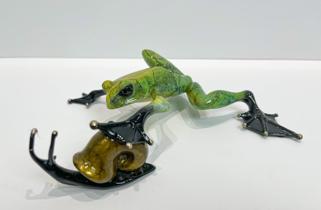 Tim Cotterill Frogman 'Pond Pals' - Limited Editon Bronze Frog Sculpture - 7x7.75x7 (1 of 8)
