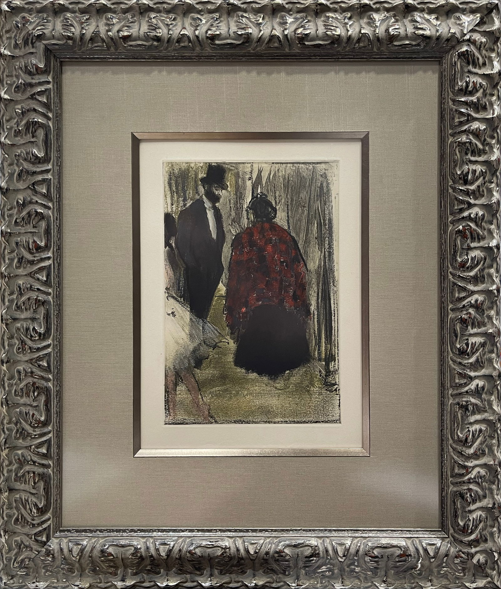 Edgar Degas "Ludovic Halevy Speaking with Madame Cardinal" Framed Soft-Ground Etching - 17x20 (1 of 7)