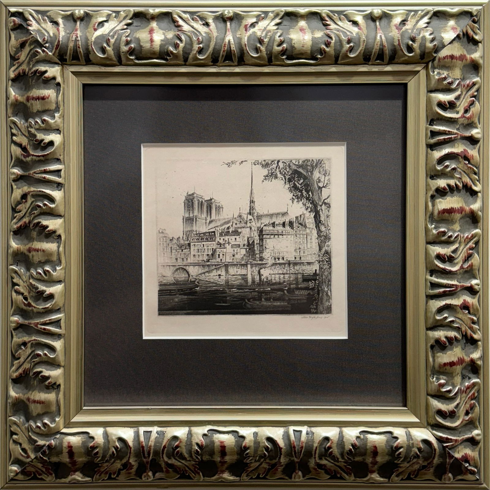 John Taylor Arms "Notre Dames de Paris" - Framed After Etching - 16x16 (1 of 7)