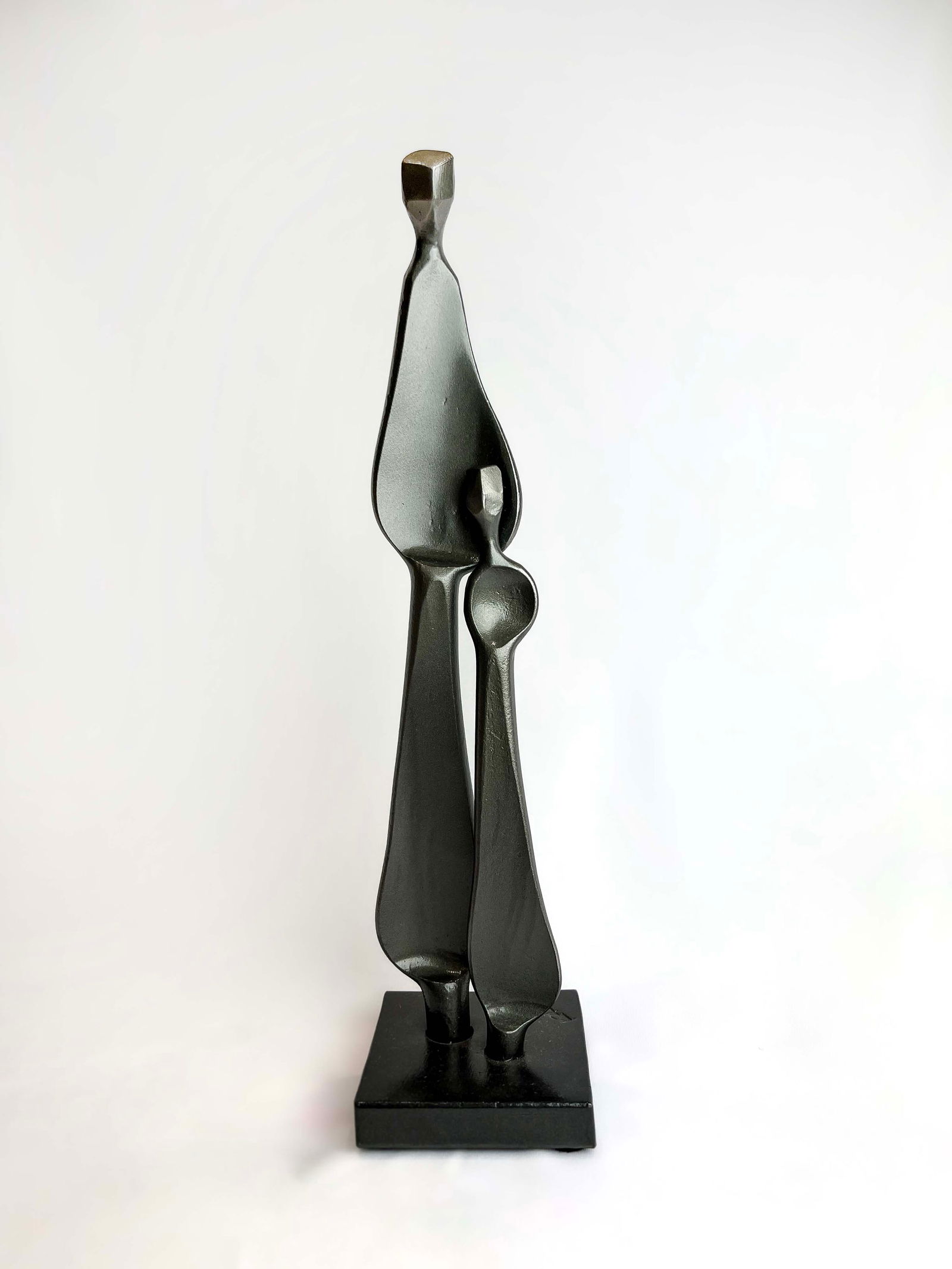 Boris Kramer 'Parent & Child' Hand-forged Metal Sculpture - 12x3x3: This lot includes FREE domestic shipping. Artist: Boris Kramer (b.1969) Canadian Title: Parent & Child Medium: Hand-forged Metal Sculpture Size: 3? W x 12? H x 3? D Signature: Top back of sculpture ba