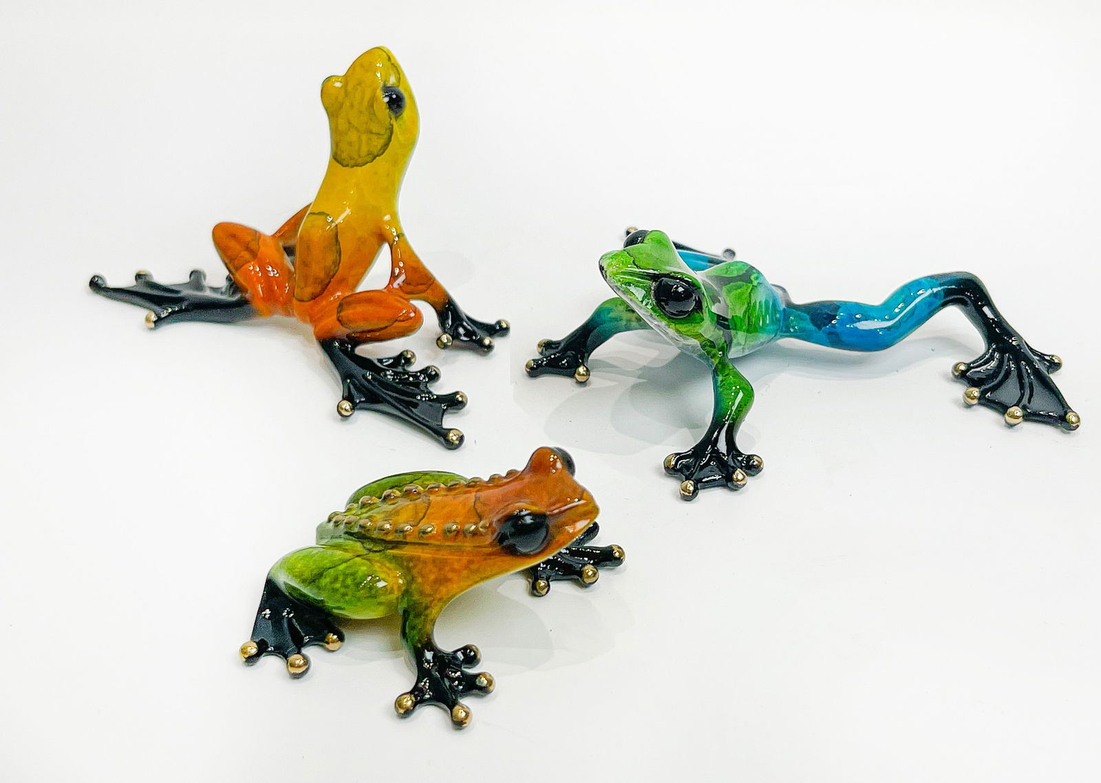 Tim Cotterill Frogman 'Meadow', 'Ember', & 'Surf' Limited Edition Bronze Frogs (1 of 11)