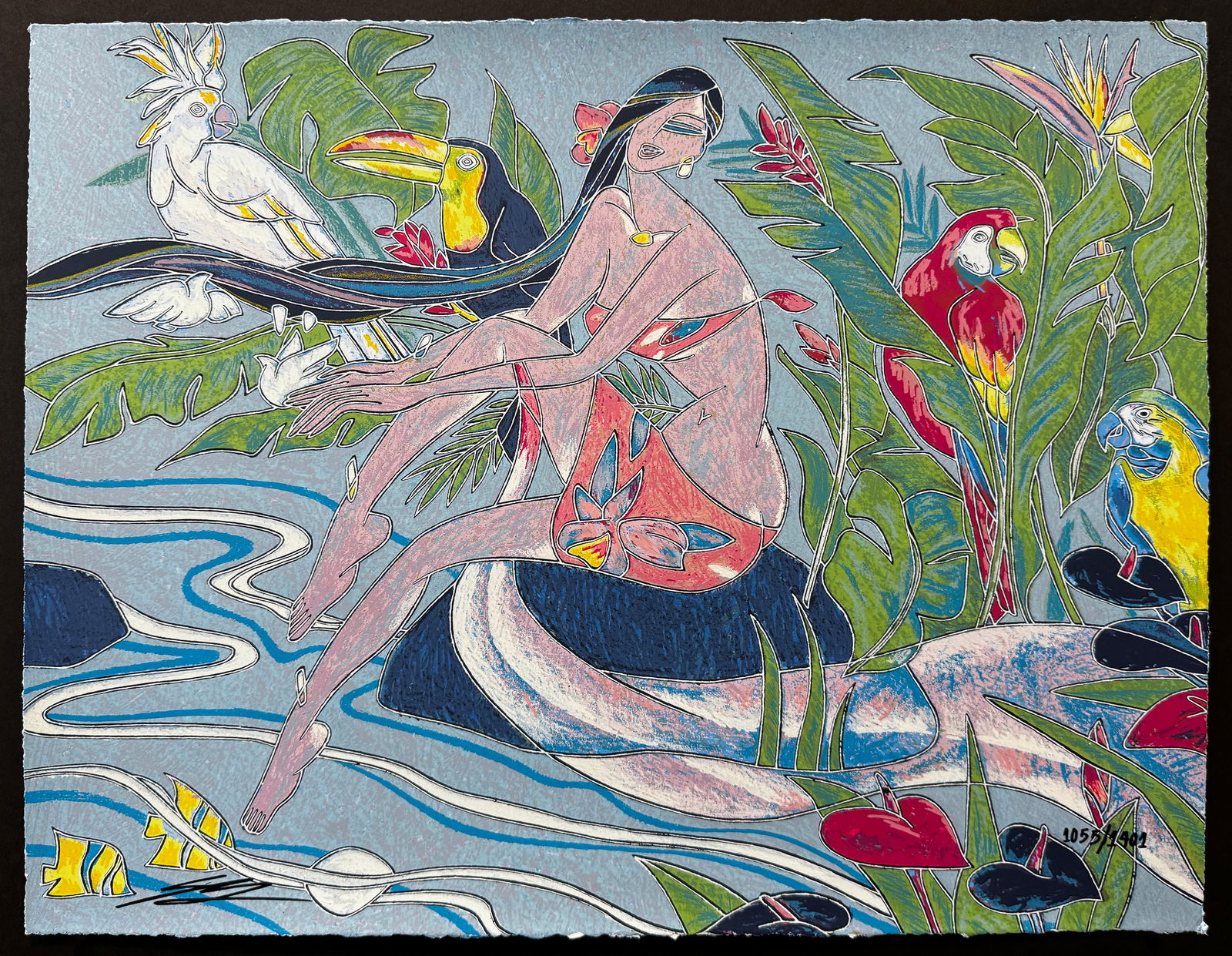 Yamin Young ' Hawaii' Signed and Numbered Silkscreen on Paper - 15.5x12.5 (1 of 7)