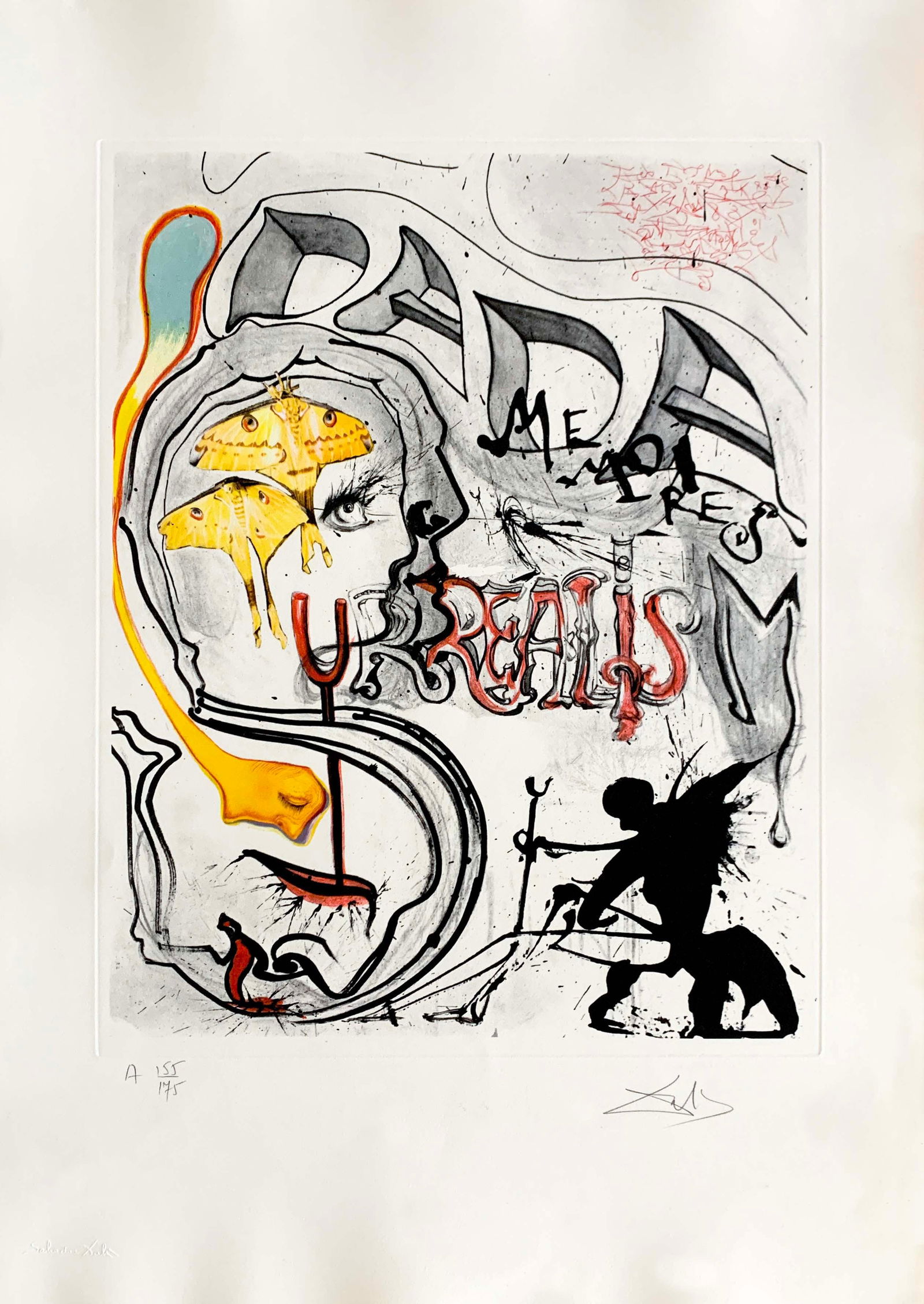 Salvador Dali ‘Angel of Dada Surrealism’ Signed & Numbered Lithograph – 21x30 (1 of 15)