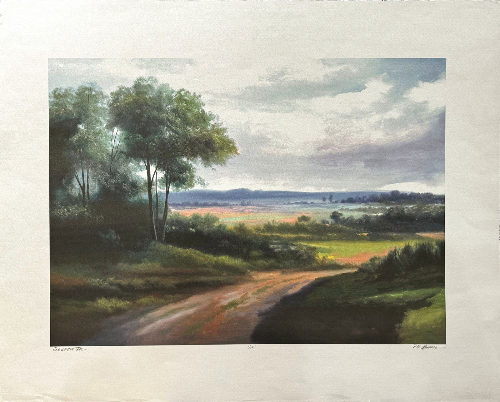 R.O. Martinez 'End of the Trail' Signed and Numbered Lithograph on Paper - 30x37.5 (1 of 9)