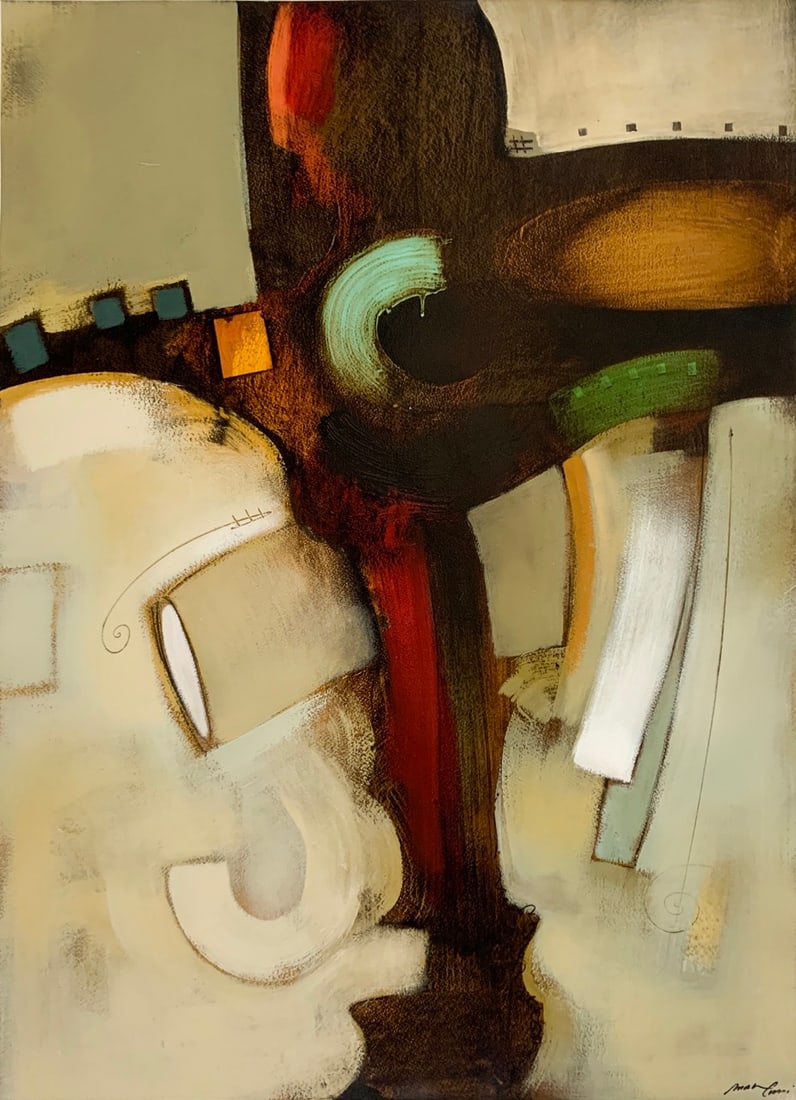 Michael Emani ‘Elegy II’ Original Signed Painting – 27x37: Artist: Michael Emani (b.1971) Iranian Title: Elegy II Medium: Oil on Paper Size: 27”w x 37”h Edition: Original Signature: Signed on front bottom right corner. Certificate of authenticity 