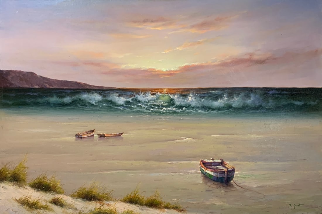 R. Scott 36x24 Signed Original Seascape Painting – 36x24 (1 of 5)