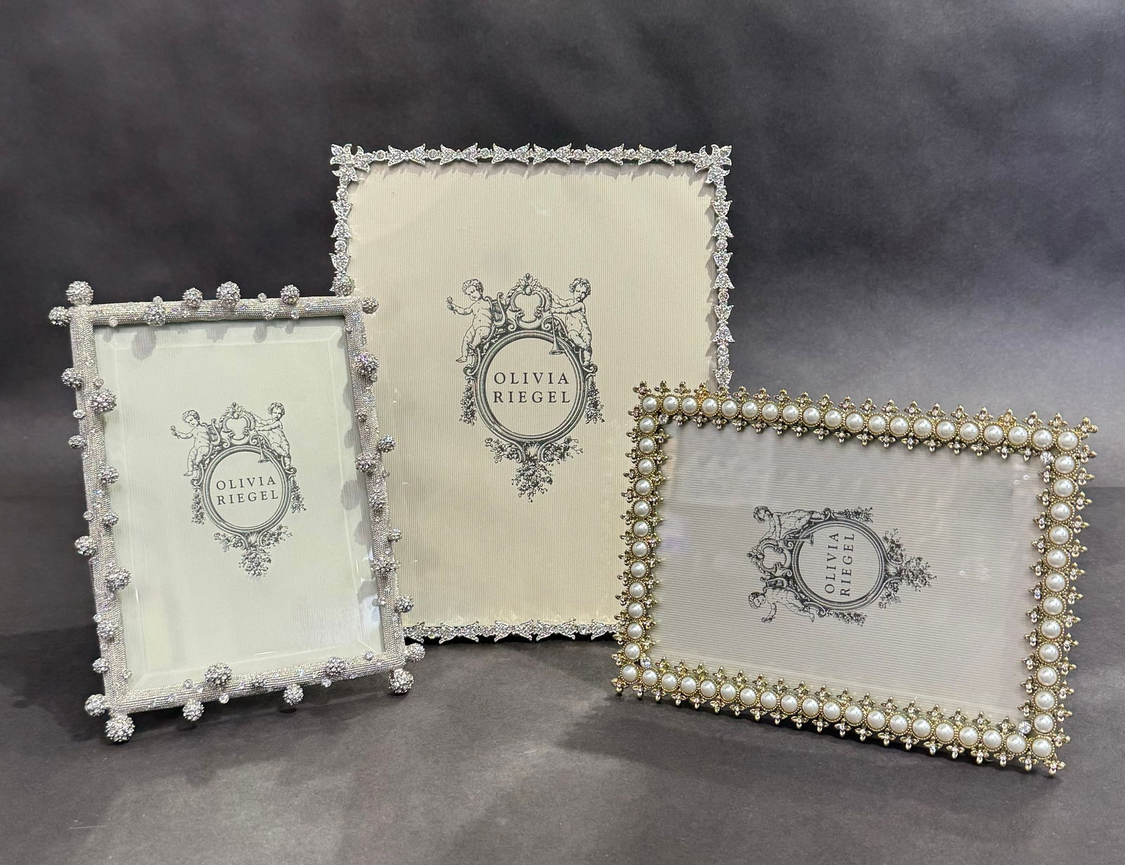 Set of 3 Olivia Riegel Jeweled Table Top Frames  (1 of 10)