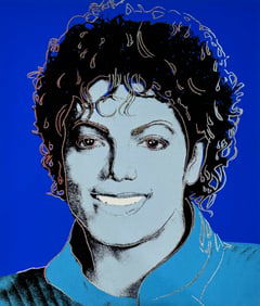 Andy Warhol (After) 33 7/8 x 39 7/8 Michael Jackson Embellished Print