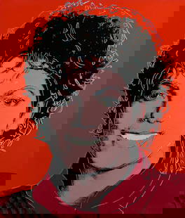 Andy Warhol (After) 33 7/8 x 39 7/8 Michael Jackson Embellished Print: Artist: Andy Warhol (1928-1987) American Title: Michael Jackson (Red) Medium: Diamond Dust Embellished Archival Print on heavy weight paper Size: 33 7/8 w 39 7/8 h Ships flat and unframed.