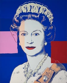 Andy Warhol (After) 31 5/8 x 39 5/8 Queen Elizabeth Embellished Print