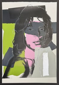 Andy Warhol (After) 29x43.5 Mick Jagger Embellished Silk Screen