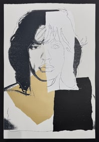 Andy Warhol (After) 29x43.5 Mick Jagger Embellished Silk Screen