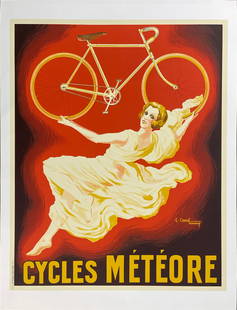Large 38.25x50 Fine Art Reproduction Vintage Poster: Artist: Edouard Courchinoux  Title: Cycles Meteore Medium: Fine Art Reproduction on Heavyweight Paper Image Size: 35 w x 43.75 h Paper Size: 38 1/4 w x 50 h Edition: Open Artwork will ship unframed, r