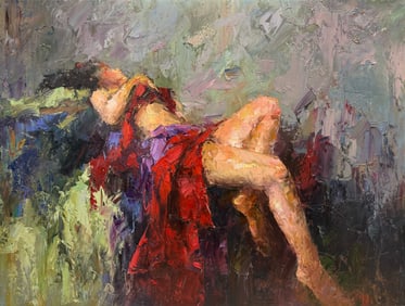Original 40x30 Female Figure Painting