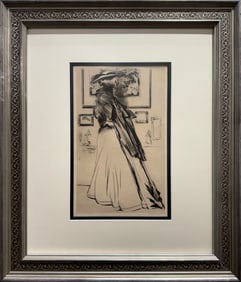 Paul Cesar Helleu 19x22 framed photogravure etching