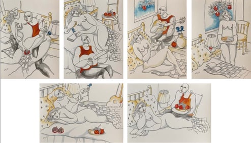 Yuroz ‘The Bedroom Suite’6-9x12 Signed & Numbered Serigraphs