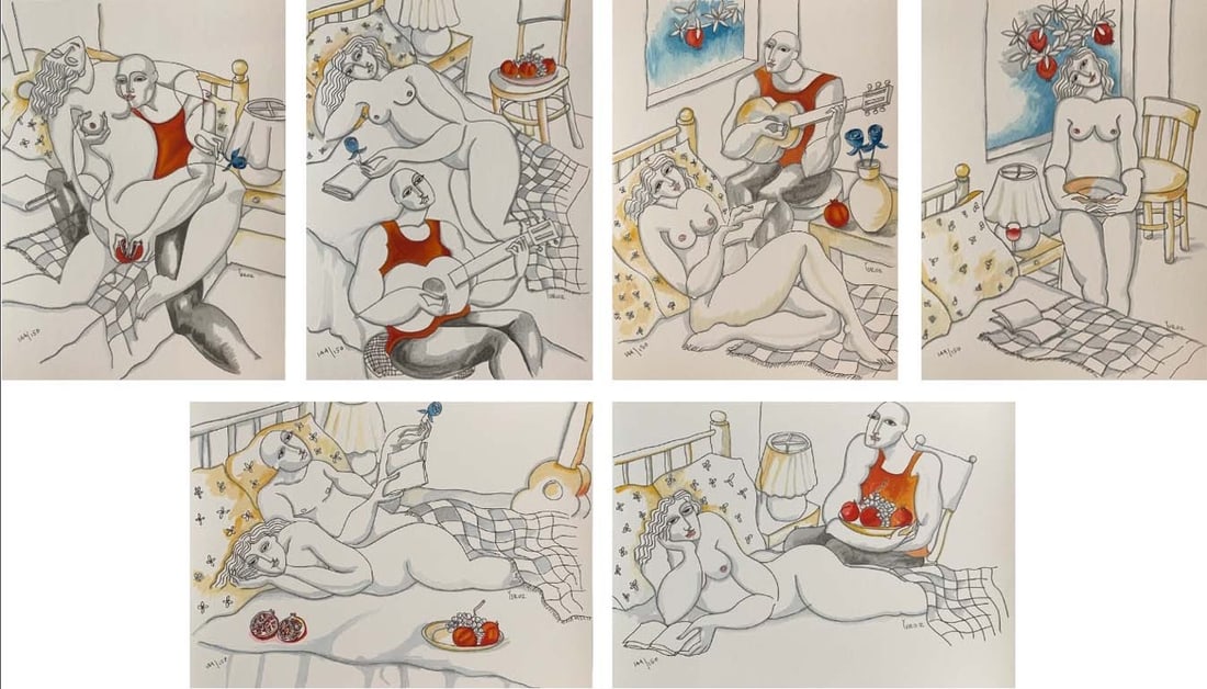 Yuroz ‘The Bedroom Suite’6-9x12 Signed & Numbered Serigraphs (1 of 7)