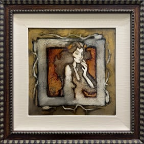 David Martin 28.25 w x 28.25 Framed Original Painting on Paper