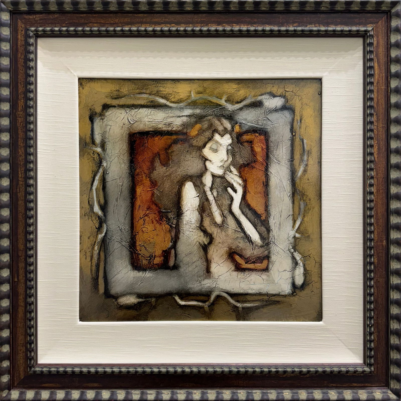David Martin 28.25 w x 28.25 Framed Original Painting on Paper: Artist: David Martin (American) Title: Female Bust Study IV Medium: Oil on Paper Canvas Size: 18 w x 18 h Frame Size: 28.25 w x 28.25 h Edition: Original Year: ca.2010’s Signature: Front, bottom