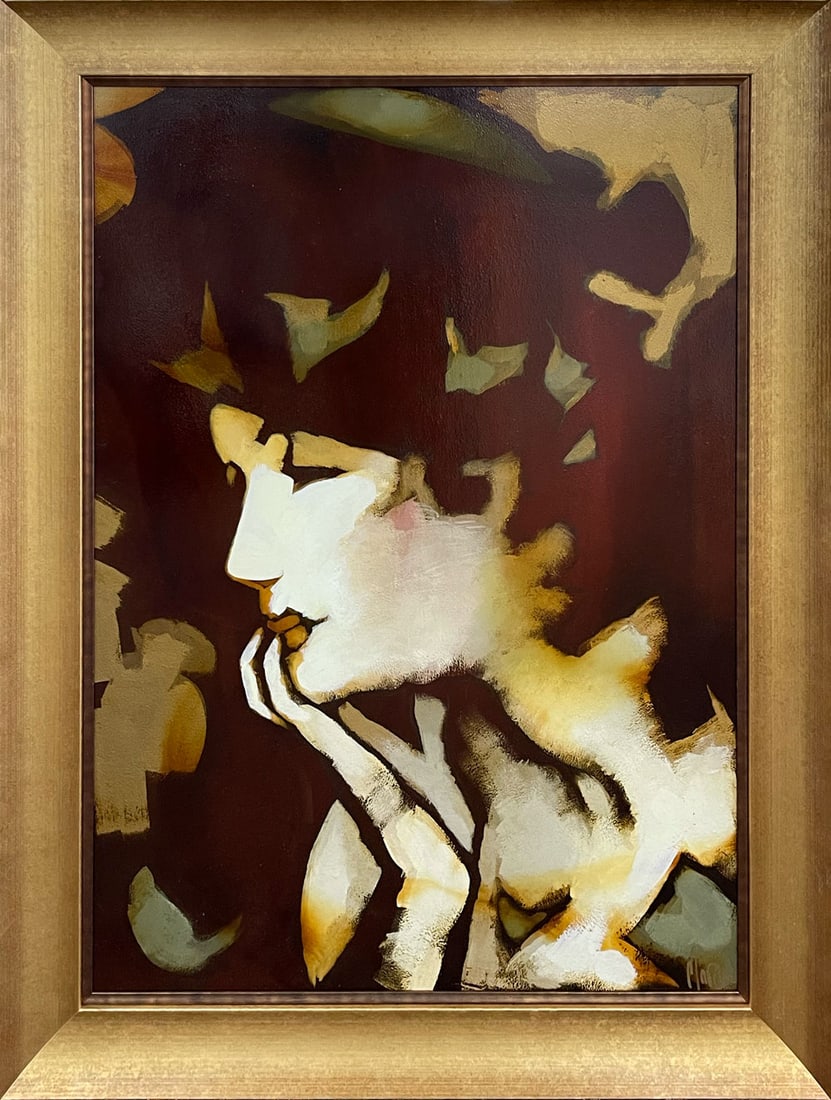 David Martin 31x41 Framed Original Painting on Paper: Artist: David Martin (American) Title: Figure Study II Medium: Oil on Paper Canvas Size: 27 w x 37 h Frame Size: 31 w x 41 h Edition: Original Year: 2015 Signature: Front, bottom right corner Certific