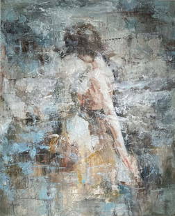 Seth Wong 34x46 Original Signed Painting: Artist: Seth Wong (b.1970) Chinese  Title: Beauty in the Mist II Medium: Oil on Canvas Canvas Size: 34 w x 46 h Edition: Original Signature: Front, bottom left corner Certificate of Authenticity and G