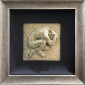 Nguyen Tuan 13x13 Framed Bronze Relief Sculpture