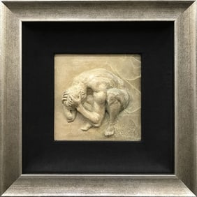Nguyen Tuan 13x13 Framed Bronze Relief Sculpture