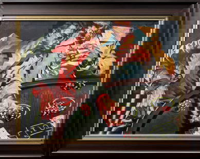 Gabe Leonard 39x31 Framed RARE Hand Signed & Numbered LE: Artist: Gabe Leonard (b.1976-) American Title: Luck: An Educated Guess Medium: Giclee on canvas Canvas Size: 32 w x 24 h Frame Size: 39 w x 31 h Edition: 94/125 Release Year: 2014 Signature: Front, bo