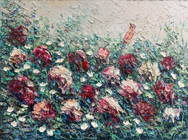 Konstain Savchenko 40x30 Original Textured Floral Painting