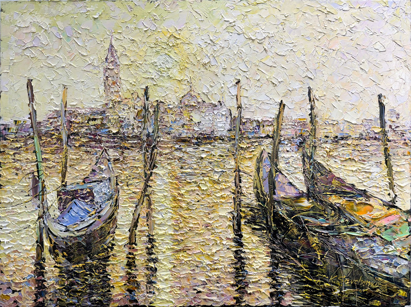 Konstantin Savchenko 40x30 Original Textured Venice Seascape (1 of 4)