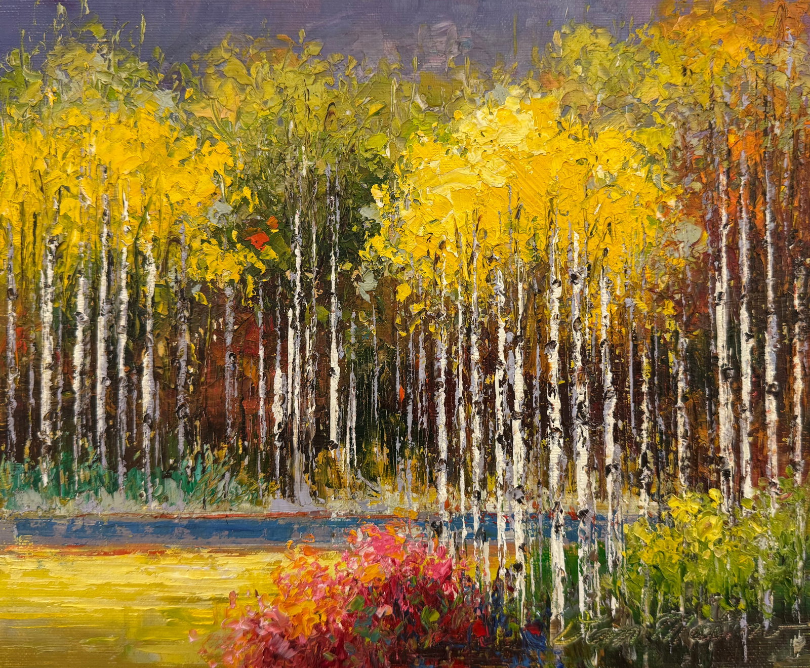Van Matino 10x8 Signed Original Landscape Painting: Artist: Van Matino (b.1955) Korean Title: Wander Through Gold Medium: Oil on Canvas Canvas Size: 10 W x 8 H Edition: Original Signature: Signed on bottom right corner. Artwork is unstretched and will 