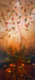 Lun Tse 28x64 Large Signed Original Tree Painting