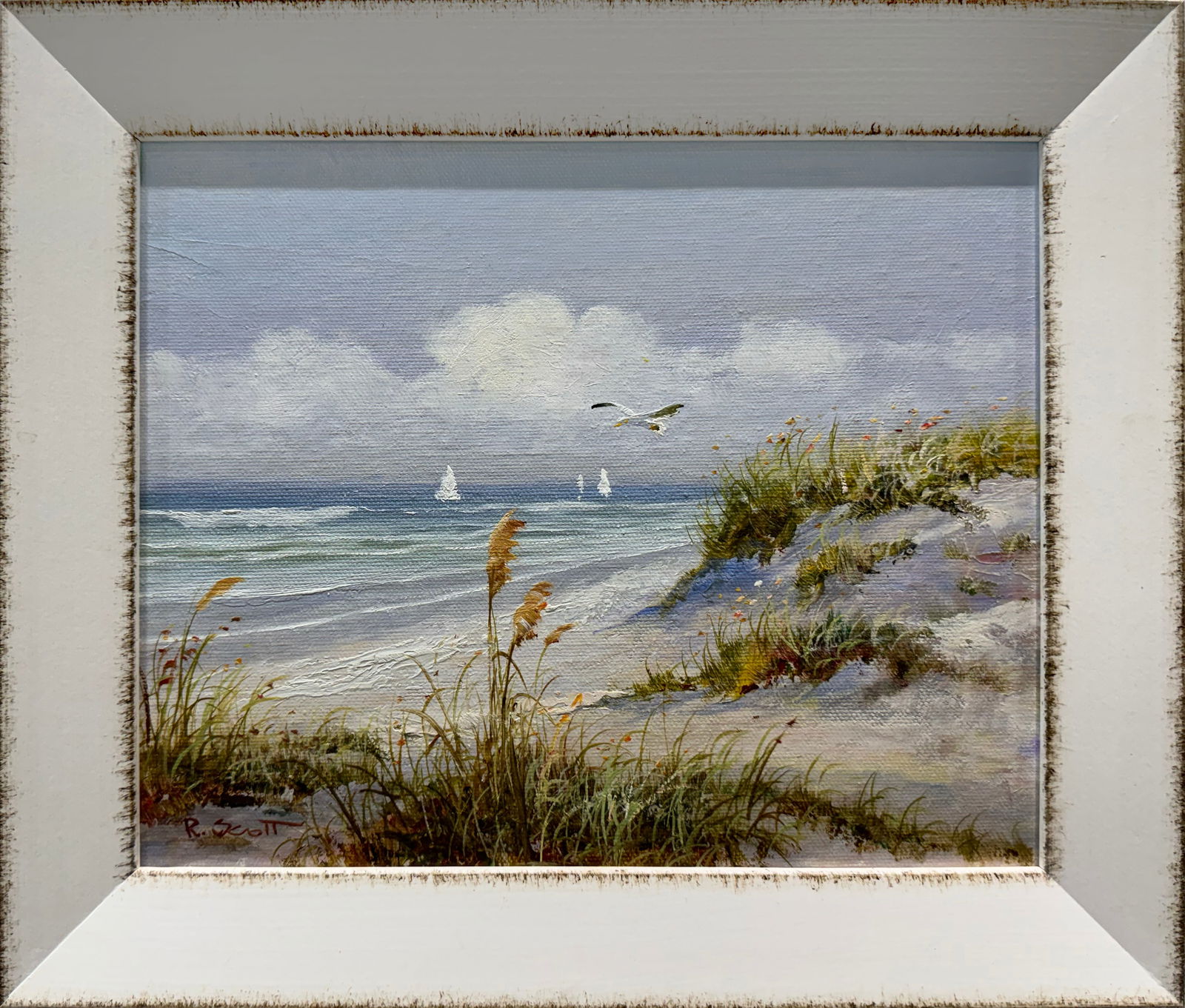 Robin Scott 13x11 Small Framed Original Seascape Painting (1 of 4)
