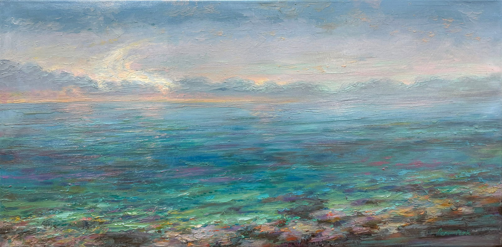 Aaron Park 48x24 Signed Original Seascape Painting (1 of 3)