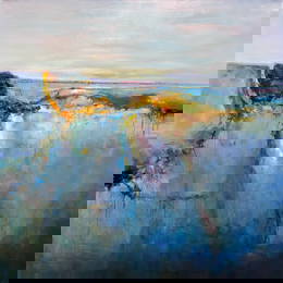 Emily C 48x48 Signed Original Abstract Seascape Painting