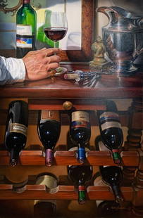 Keith Goodson 29.5x47.5 Large Hand-Signed & Numbered AP: Artist: Keith Goodson (b.1947) American Title: The Connoisseur Medium: Giclee on Canvas Canvas Size: 29.5 w x 47.5 h Edition: Artist Proof 4/50 Year: 2003 Signature: Signed on bottom right corner of