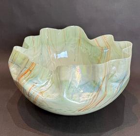 Global Views 17 inch White Murano Glass Bowl