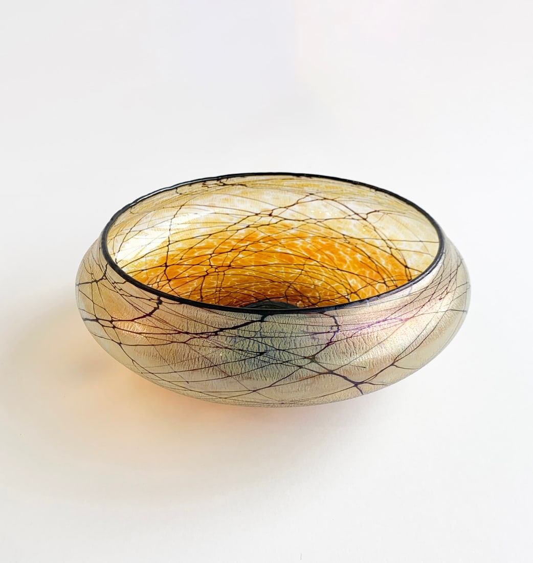 David Lindsay 12 w x 4 h x 12 d Large Gold Lustre Bowl’ (1 of 4)