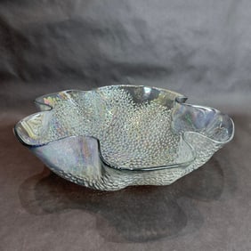 Global Views 17 inch Iridescent Glass Pebble Bowl