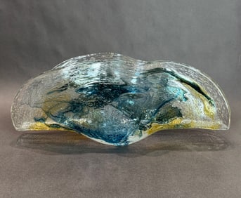 Viz Glass Watercolor Wave Bowl 22 x 10 x 8