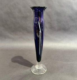 Nicholson Glass Purple Bud Vase 14 diameter