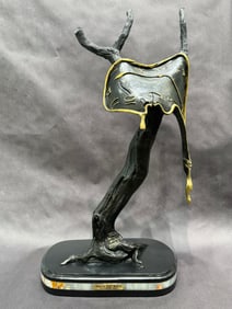 Guillermo Castano Ramierz Salvador Dali Melted Clock Bronze Sculpture 18 x 32 x 9