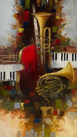 Tony Anderson 30x60 Original Signed Musical Painting