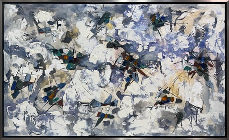 62 x 38 Framed Original Abstract Painting