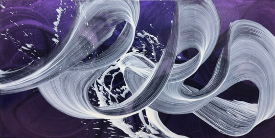 Antonio Velfin 27x55 Signed Original Abstract Painting