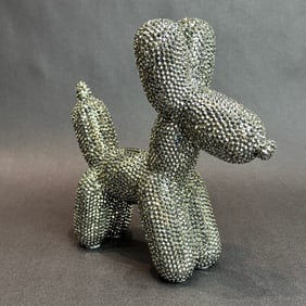 10.5 inch Rhinestoned Ceramic Balloon Dog Coin Bank