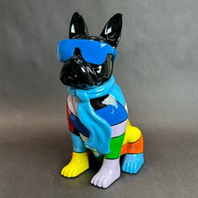 14 inch Mondrian French Bull Dog with Sunglasses