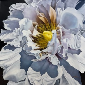 H. Nelson 45x45 Signed Original Floral Painting