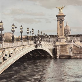 Alan Blaustein 24x 24 Paris Bridge Photograph on Canvas